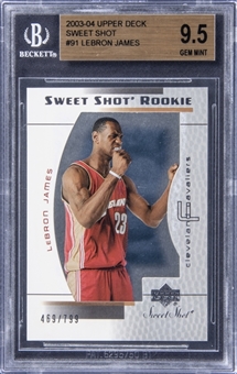 2003-04 Upper Deck Sweet Shot #91 LeBron James Rookie Card (#469/799) - BGS GEM MINT 9.5